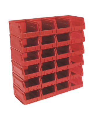 Bac de Rangement en Plastique 105 x 165 x 85 mm - Rouge Paquet de 24