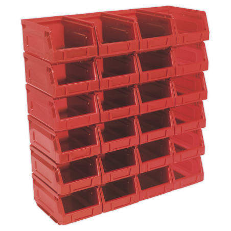 Bac de Rangement en Plastique 105 x 165 x 85 mm - Rouge Paquet de 24