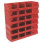 Plastic Storage Bin 105 x 165 x 85mm - Red Pack of 24