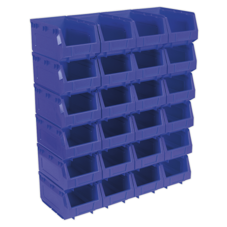 Bac de Rangement en Plastique 150 x 240 x 130 mm - Bleu Paquet de 24