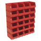 Plastic Storage Bin 150 x 240 x 130mm - Red Pack of 24