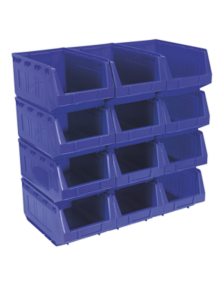 Bac de rangement en plastique 210 x 355 x 165 mm - Bleu Paquet de 12