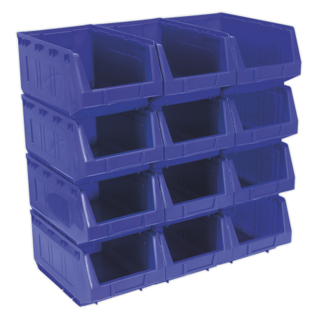 Plastic Storage Bin 210 x 355 x 165mm - Blue Pack of 12