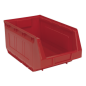 Bac de Rangement en Plastique 210 x 355 x 165 mm - Rouge Paquet de 12