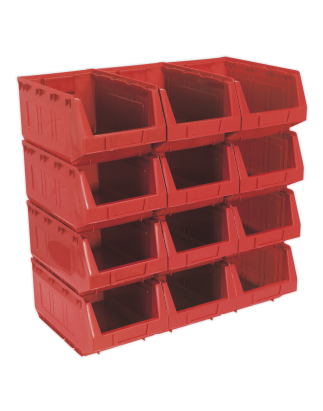 Plastic Storage Bin 210 x 355 x 165mm - Red Pack of 12