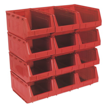 Plastic Storage Bin 210 x 355 x 165mm - Red Pack of 12