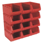 Plastic Storage Bin 210 x 355 x 165mm - Red Pack of 12