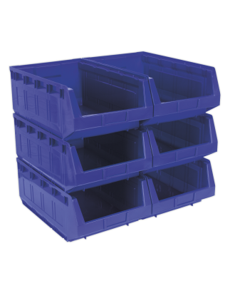 Plastic Storage Bin 310 x 500 x 190mm - Blue Pack of 6