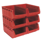 Plastic Storage Bin 310 x 500 x 190mm - Red Pack of 6