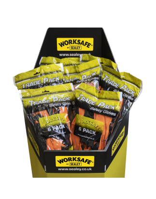 Worksafe® Foam Latex Grippa Gloves, Large - Pack of 6 Pairs