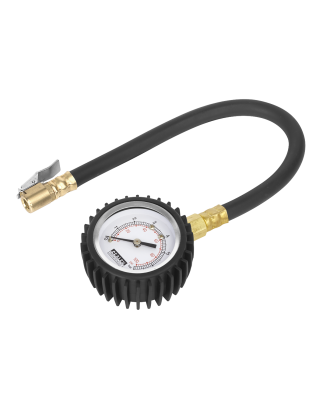 Tyre Pressure Gauge with Clip-On Chuck 0-7bar(0-100psi)