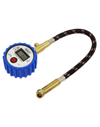 Tyre Pressure Gauge Digital with Leader Hose & Quick Release 0-100psi