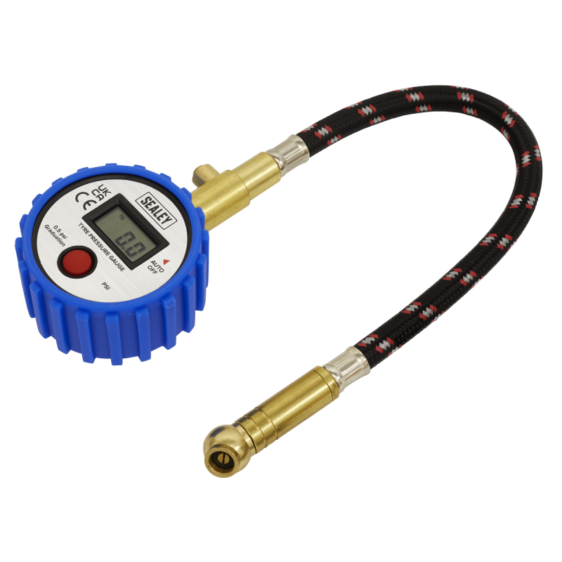 Tyre Pressure Gauge Digital with Leader Hose & Quick Release 0-100psi