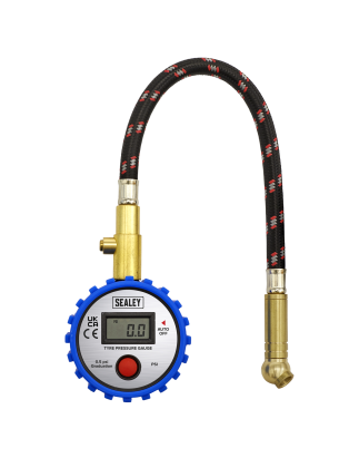 Tyre Pressure Gauge Digital with Leader Hose & Quick Release 0-100psi