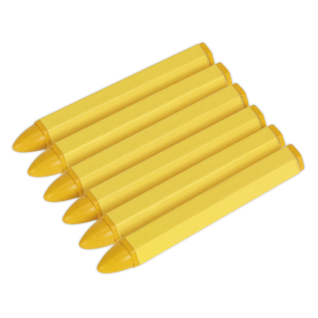 Crayon de marquage des pneus - Jaune paquet de 6