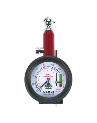 Manomètre de pression des pneus avec jauge de profondeur de bande de roulement 0-8bar (0-120psi)