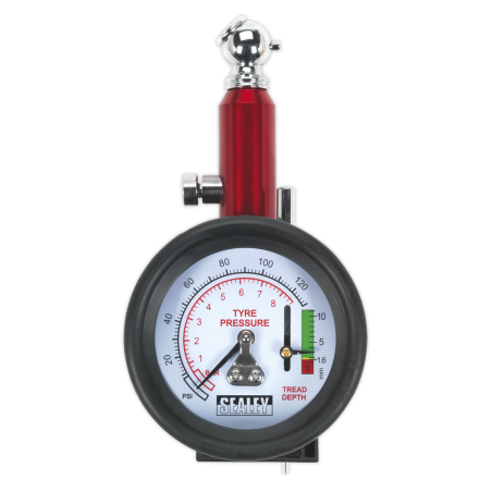 Manomètre de pression des pneus avec jauge de profondeur de bande de roulement 0-8bar (0-120psi)