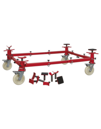 Adjustable 4-Post Vehicle Moving Dolly 900kg Capacity