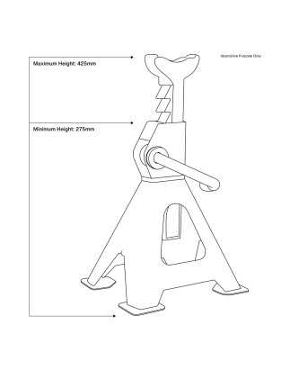 Ratchet Type Axle Stands (Pair) 2 Tonne Capacity per Stand