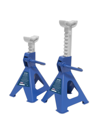 Ratchet Type Axle Stands (Pair) 2 Tonne Capacity per Stand - Blue