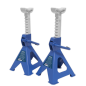 Ratchet Type Axle Stands (Pair) 2 Tonne Capacity per Stand - Blue