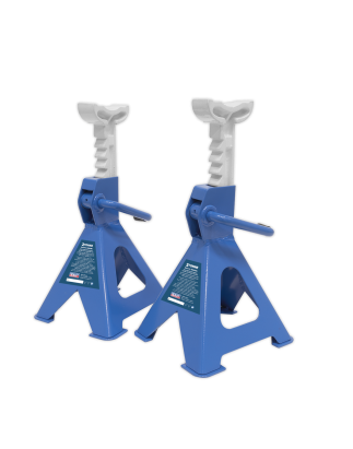 Ratchet Type Axle Stands (Pair) 2 Tonne Capacity per Stand - Blue