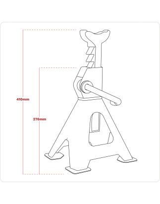 Chandelles d'essieu de type à cliquet (paire), capacité de 2 tonnes par support - Bleu