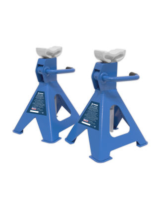 Ratchet Type Axle Stands (Pair) 2 Tonne Capacity per Stand - Blue