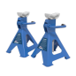 Ratchet Type Axle Stands (Pair) 2 Tonne Capacity per Stand - Blue