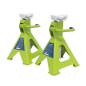 Ratchet Type Axle Stands (Pair) 2 Tonne Capacity per Stand - Hi-Vis Green