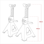 Ratchet Type Axle Stands (Pair) 2 Tonne Capacity per Stand - Hi-Vis Green