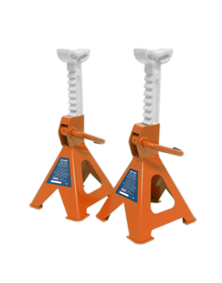 Ratchet Type Axle Stands (Pair) 2 Tonne Capacity per Stand - Orange