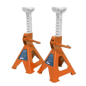 Ratchet Type Axle Stands (Pair) 2 Tonne Capacity per Stand - Orange