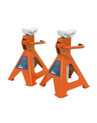 Ratchet Type Axle Stands (Pair) 2 Tonne Capacity per Stand - Orange