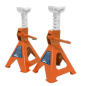 Ratchet Type Axle Stands (Pair) 2 Tonne Capacity per Stand - Orange