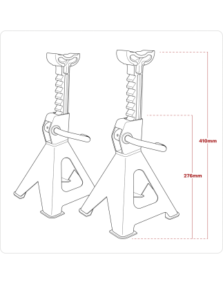 Ratchet Type Axle Stands (Pair) 2 Tonne Capacity per Stand - Orange