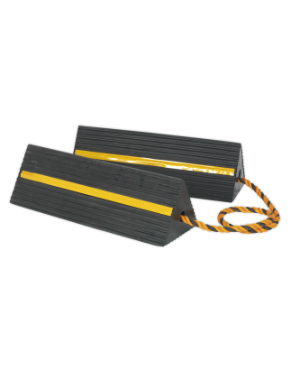 Heavy-Duty Rubber Wheel Chocks - Pair