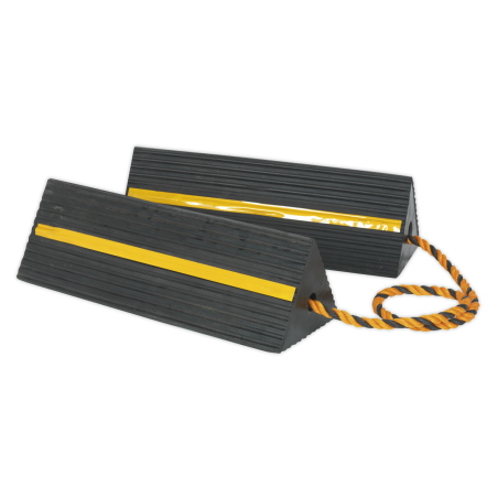 Heavy-Duty Rubber Wheel Chocks - Pair