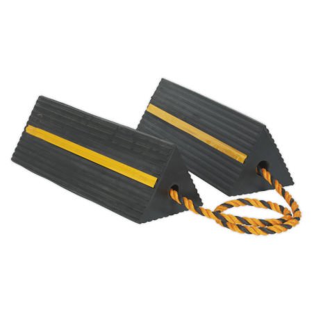 Heavy-Duty Rubber Wheel Chocks - Pair