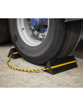 Heavy-Duty Rubber Wheel Chocks - Pair