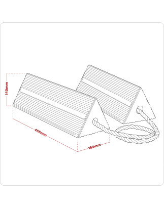 Heavy-Duty Rubber Wheel Chocks - Pair