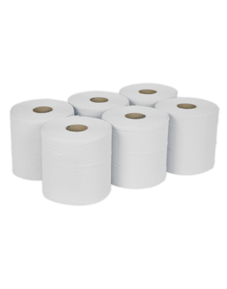 Paper Roll White 2-Ply Embossed 150m Pack of 6