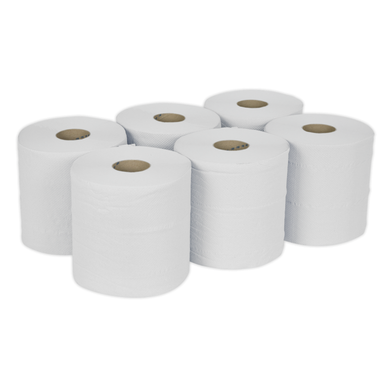 Paper Roll White 2-Ply Embossed 150m Pack of 6