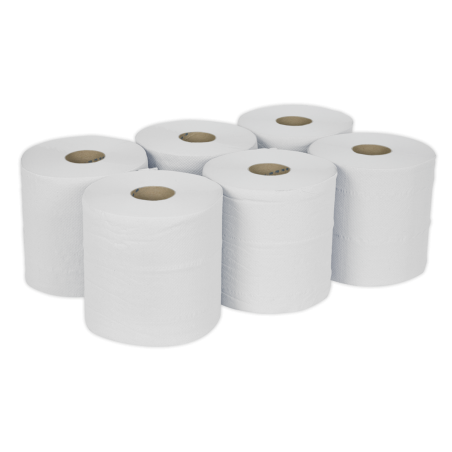 Paper Roll White 2-Ply Embossed 150m Pack of 6