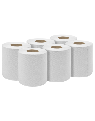 White Embossed 2-Ply Paper Roll 60m - Pack of 6