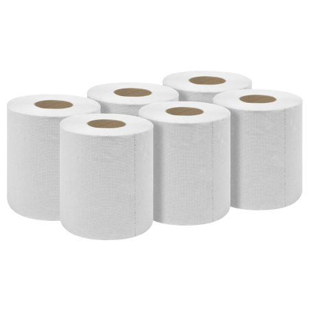 White Embossed 2-Ply Paper Roll 60m - Pack of 6