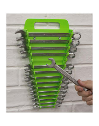 Spanner Rack Capacity 15 Spanners Hi-Vis Green