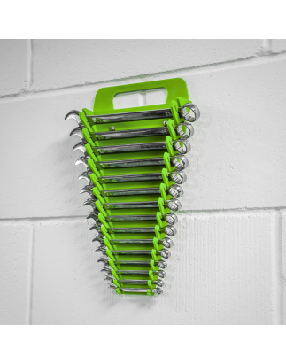 Spanner Rack Capacity 15 Spanners Hi-Vis Green