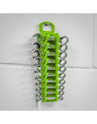 Spanner Rack Capacity 10 Stubby Spanners - Hi-Vis Green