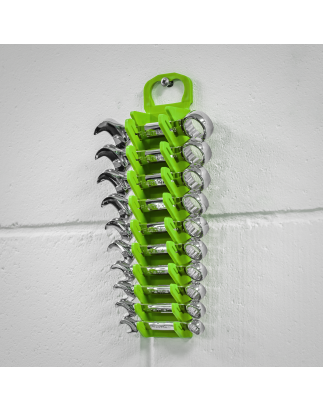 Spanner Rack Capacity 10 Stubby Spanners - Hi-Vis Green